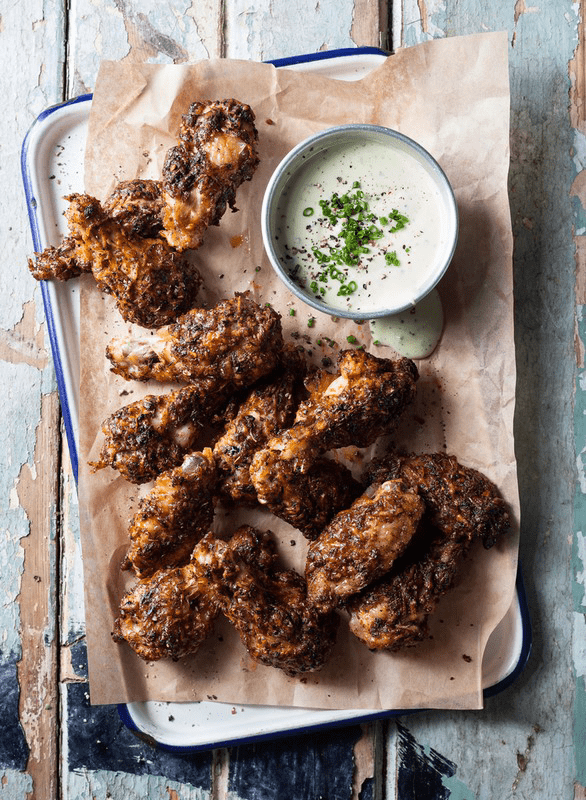 Spicy Chicken Wings With Blue Cheese Dip